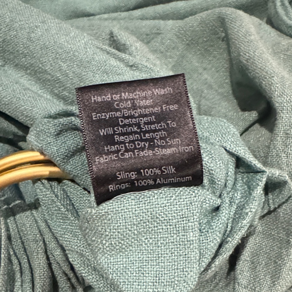 Sakura Teal Silk Ring Sling - Picture 6 of 6